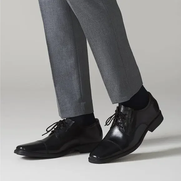 NWTClarks Men's Tilden Cap Oxford, Black Leather, 7.5 M US
